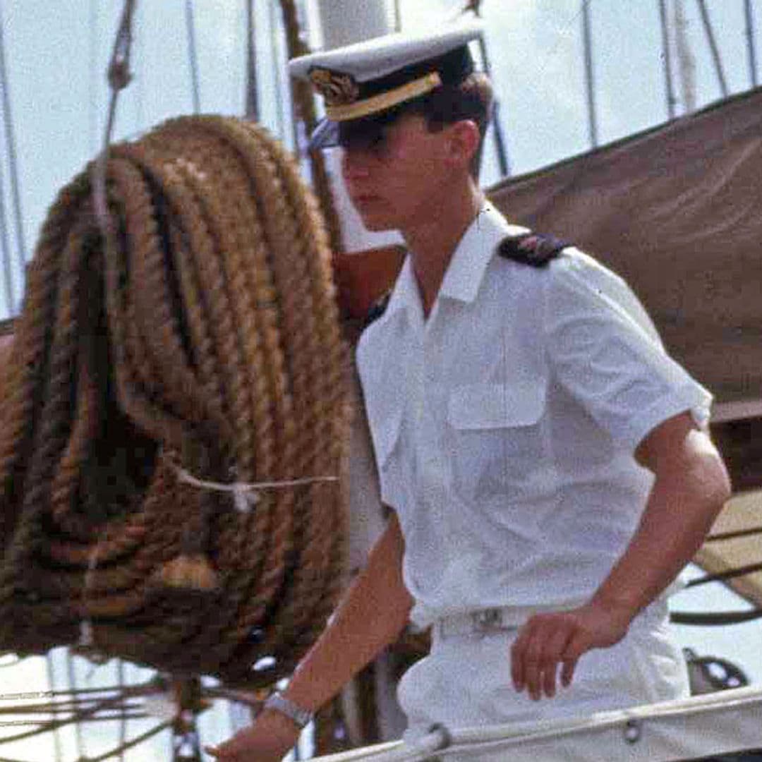 Así fue el embarque de Felipe VI en el Juan Sebastián Elcano hace 38 años