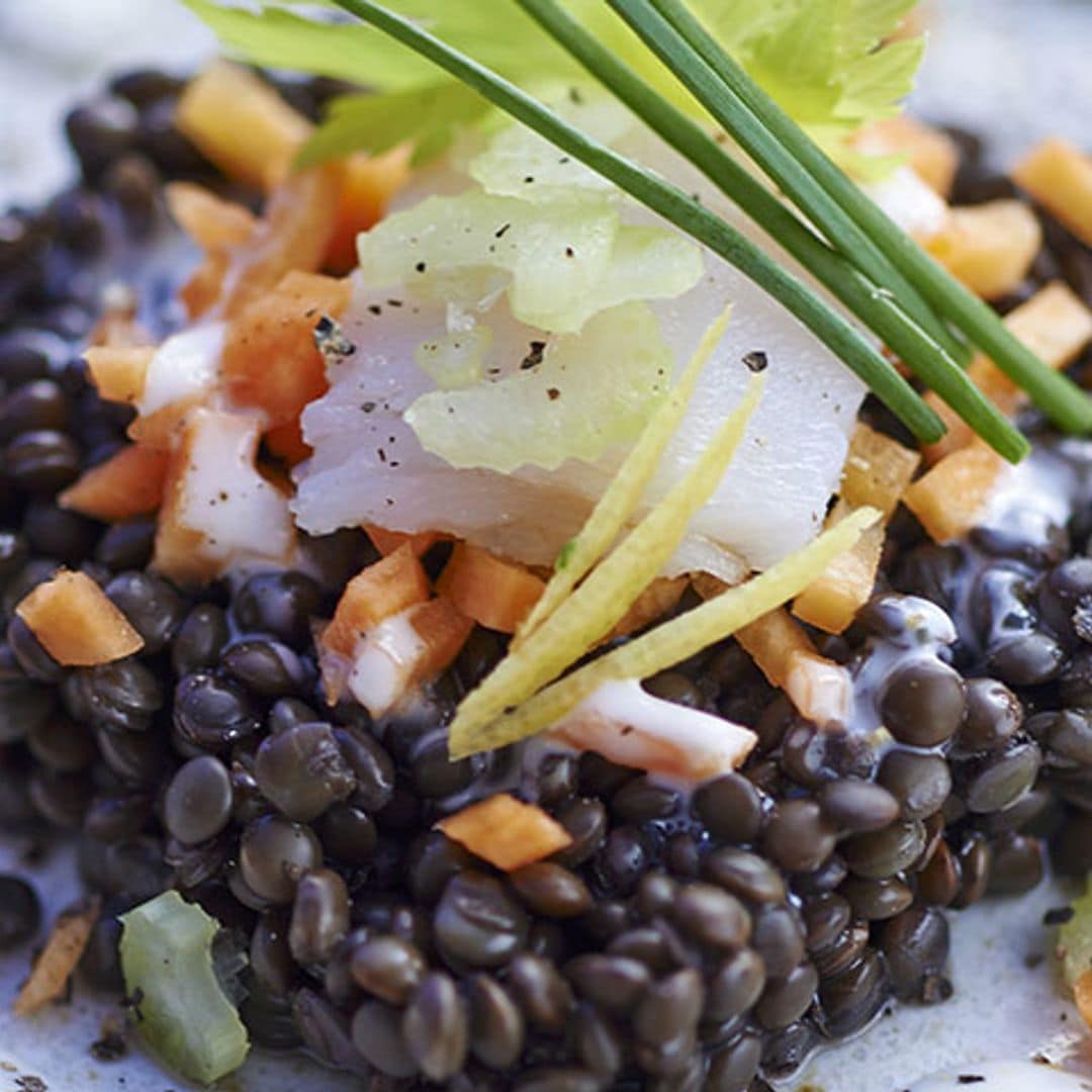 Ensalada de lentejas y bacalao