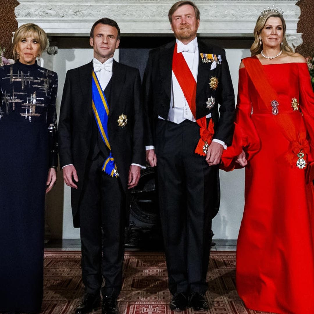 Guillermo y Máxima de Países Bajos, anfitriones del matrimonio Macron en una fastuosa cena de gala