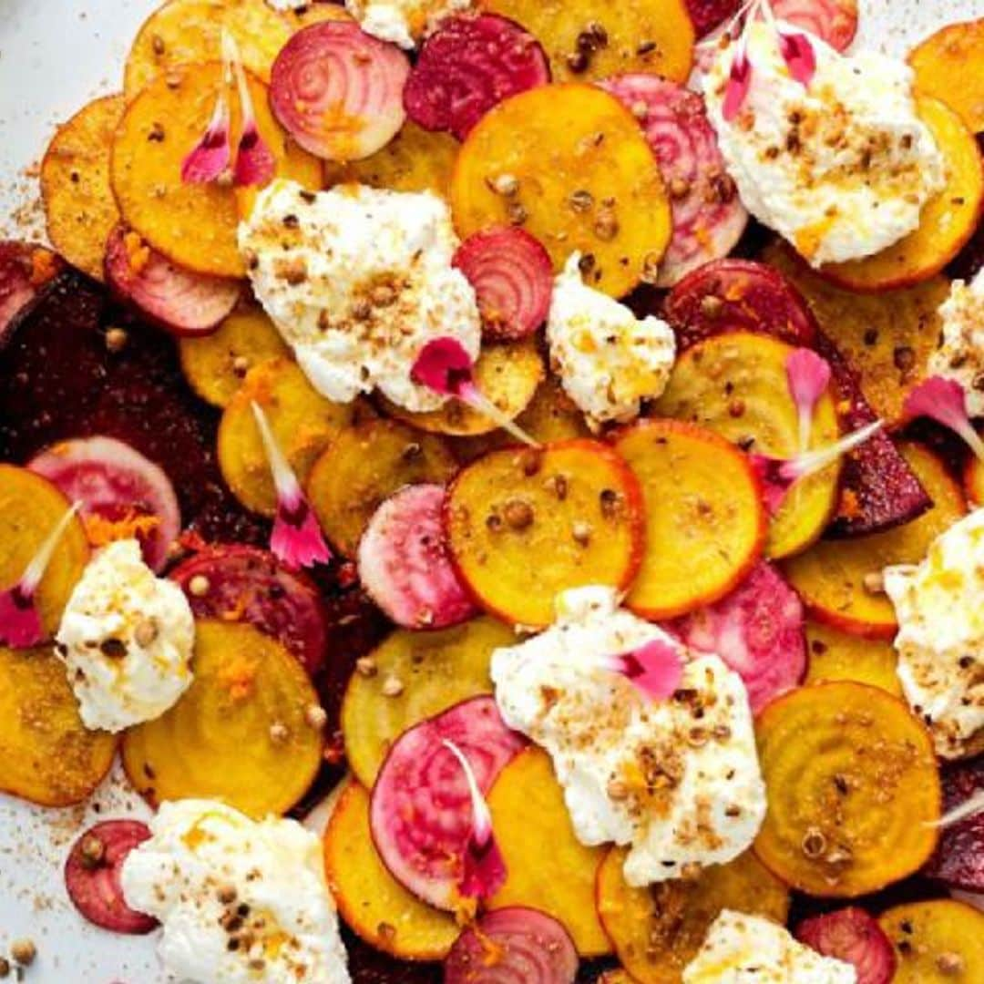 'Carpaccio' de remolachas y queso de cabra