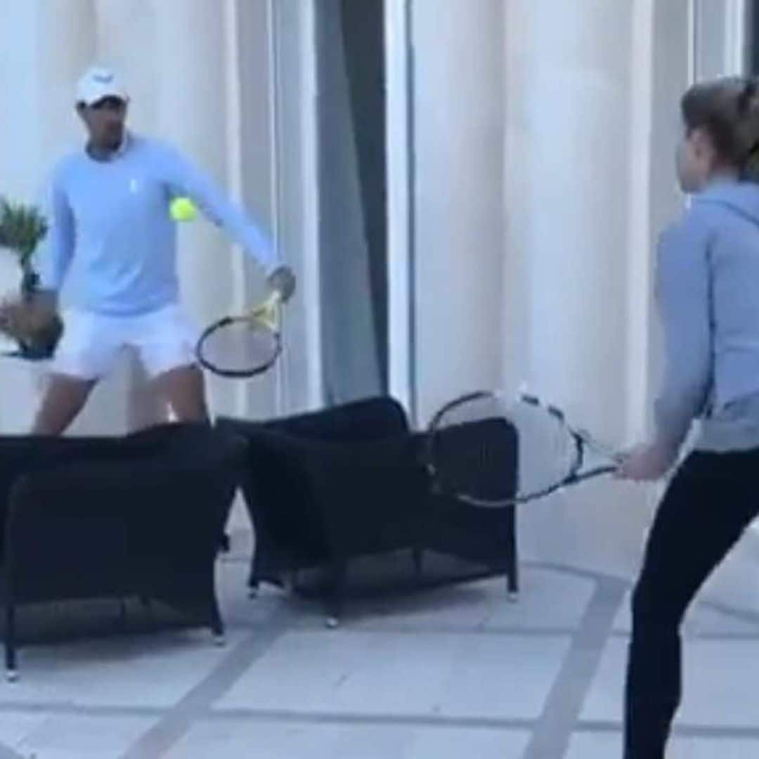 ¡La victoria queda en casa! El original partido de tenis entre Rafael Nadal y su hermana Maribel