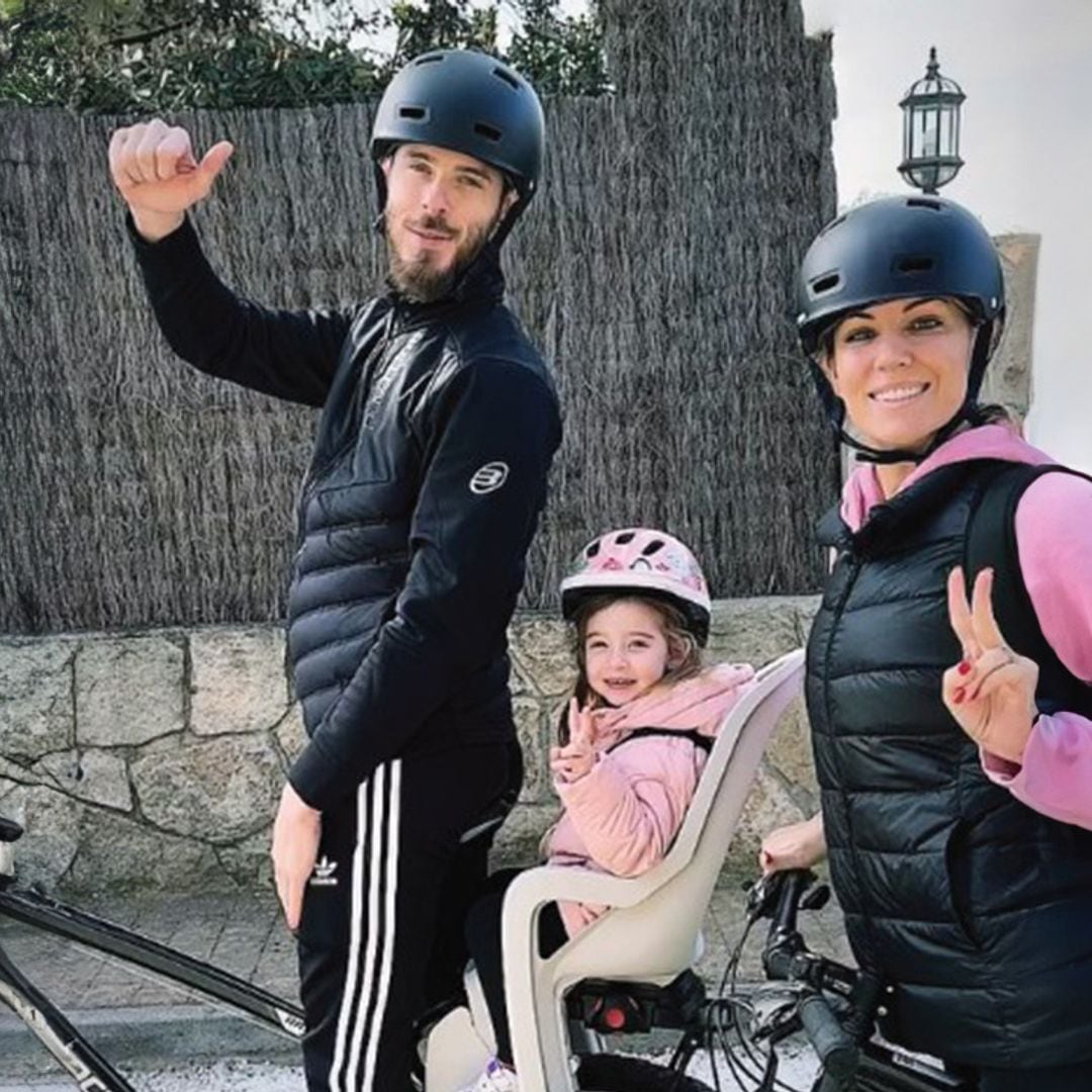 El plan familiar de Edurne y David De Gea con su hija Yanay: de ruta en bicicleta sin parar de bailar y cantar