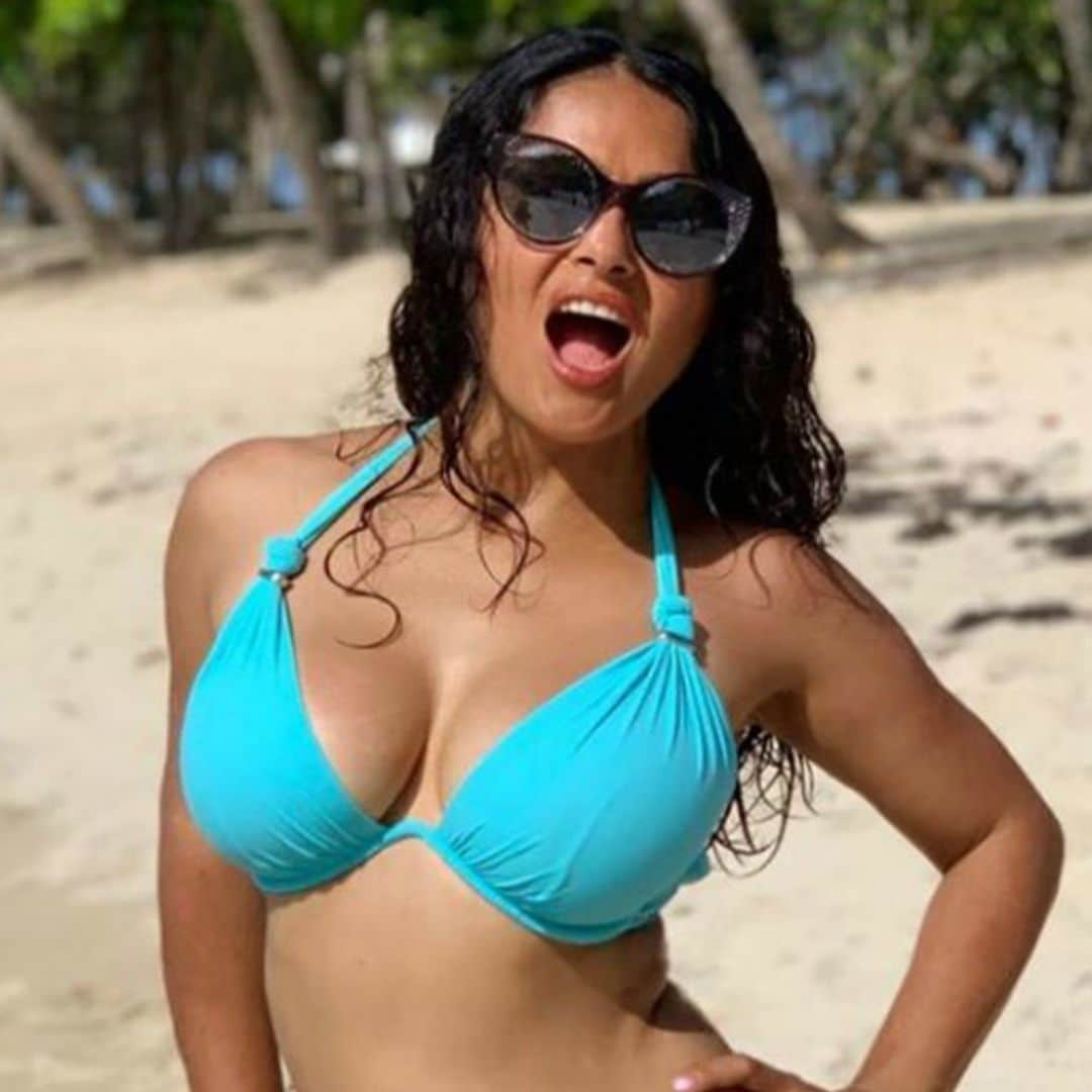 Salma Hayek presume su abdomen plano un día antes de su cumpleaños número 53