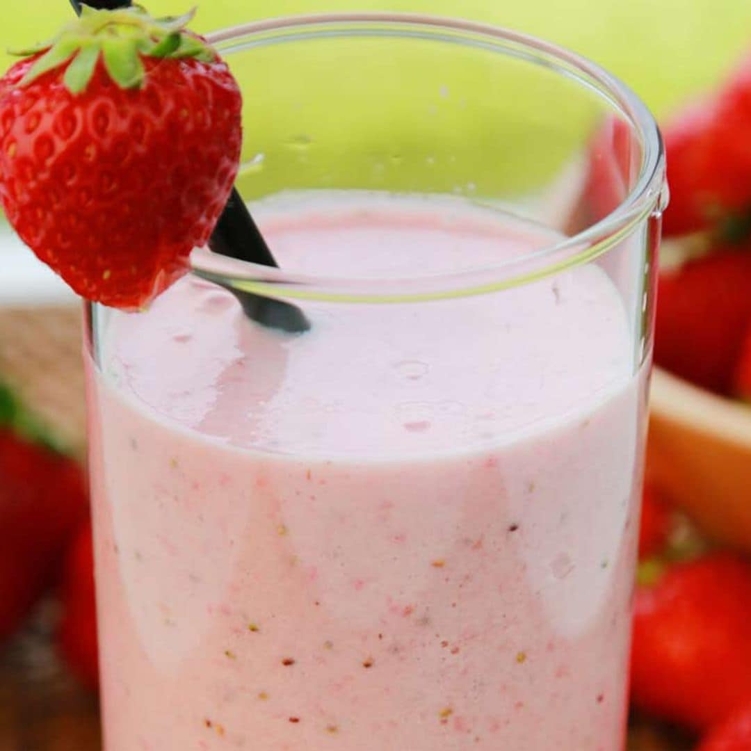 Batido de fresas con miel de brezo