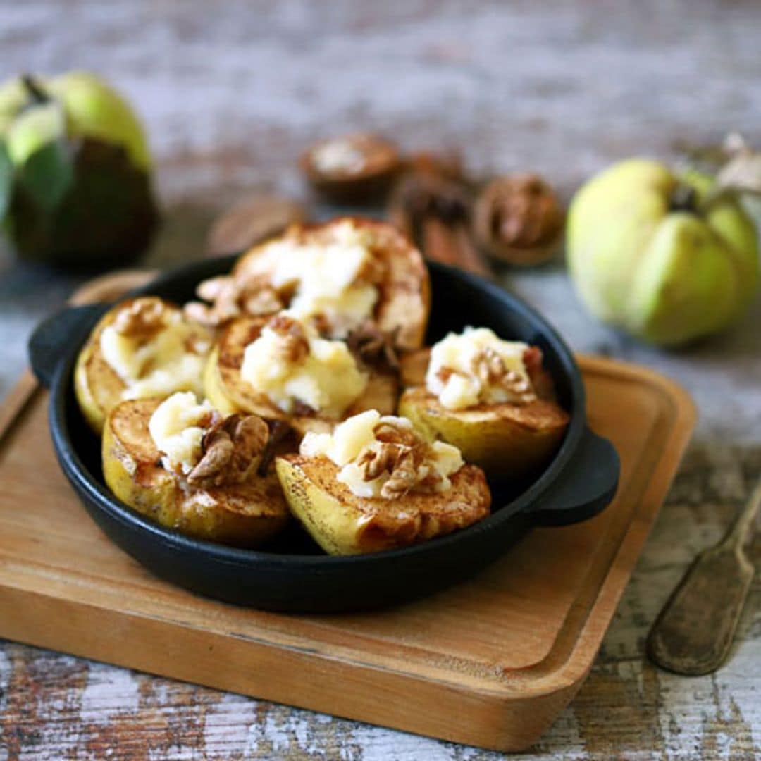 Membrillo con torta del Casar y nueces