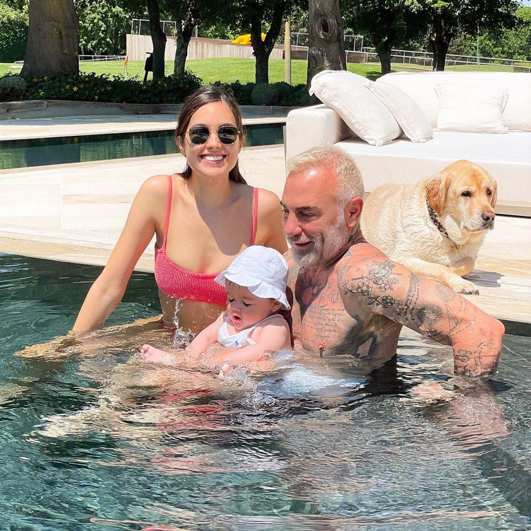 Sharon Foseca, Gianluca Vacchi y Blu Jerusalema con Gordo