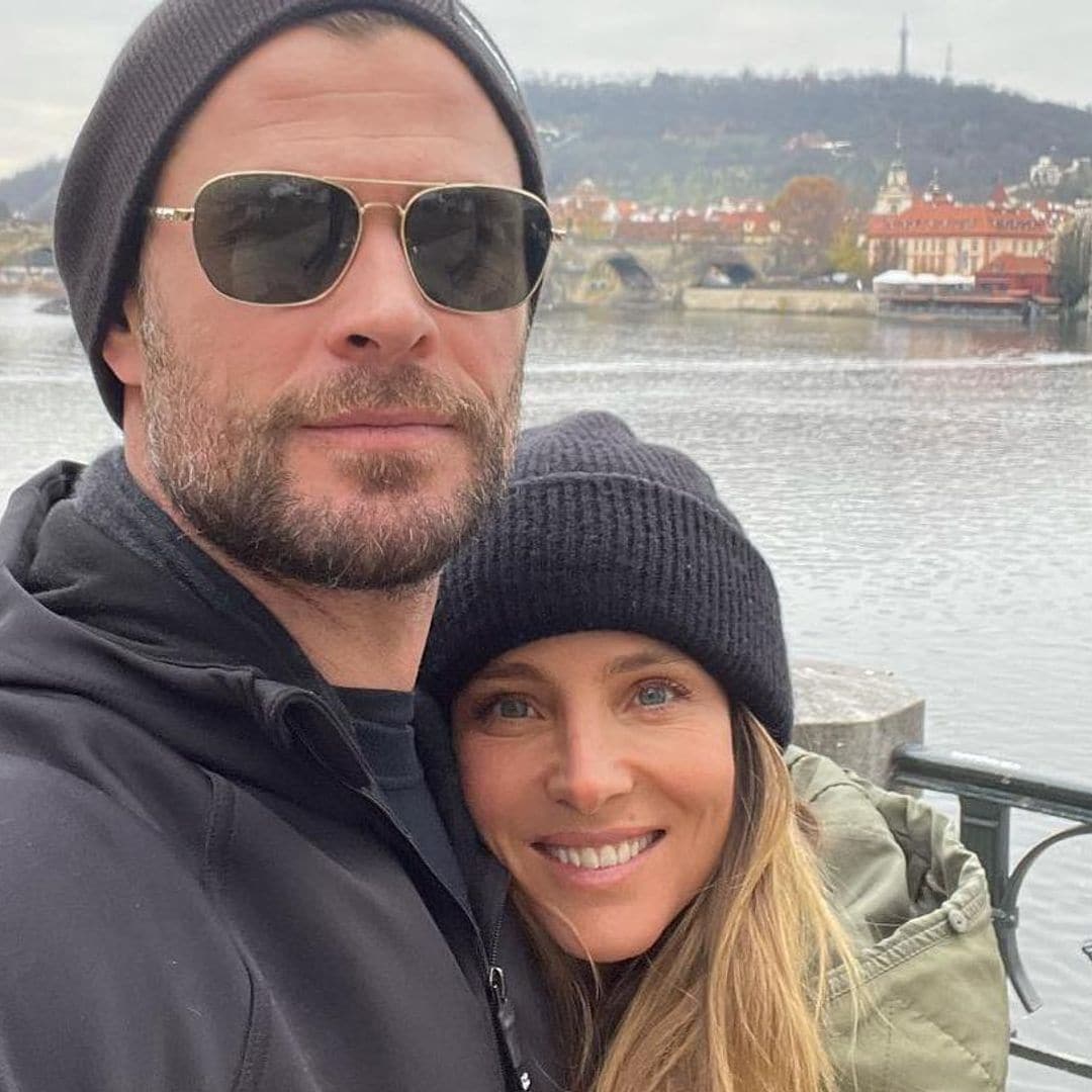 Elsa Pataky y Chris Hemsworth: las imágenes de Thor en la Plaza Mayor de Madrid