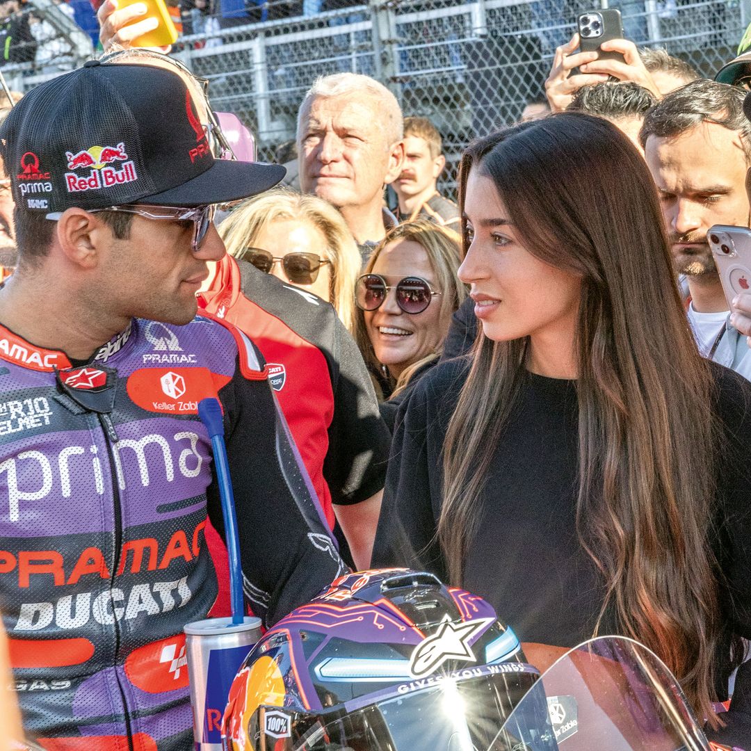 María con su novio Jorge antes de que comenzase la carrera