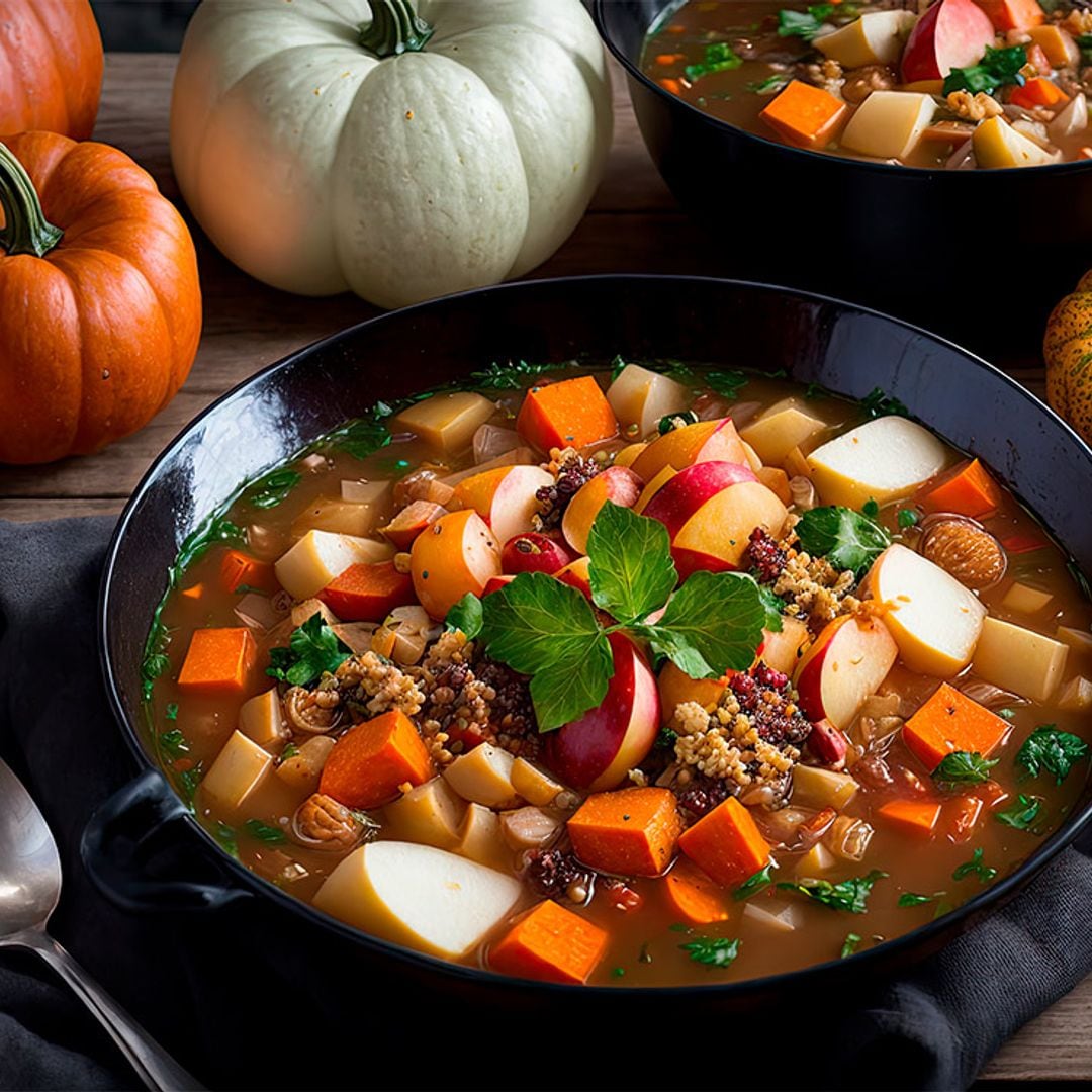 Guiso de calabaza, manzana y quinoa