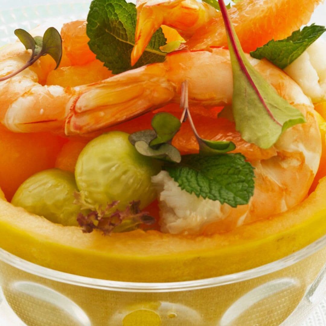 Ensalada de melón con gambas