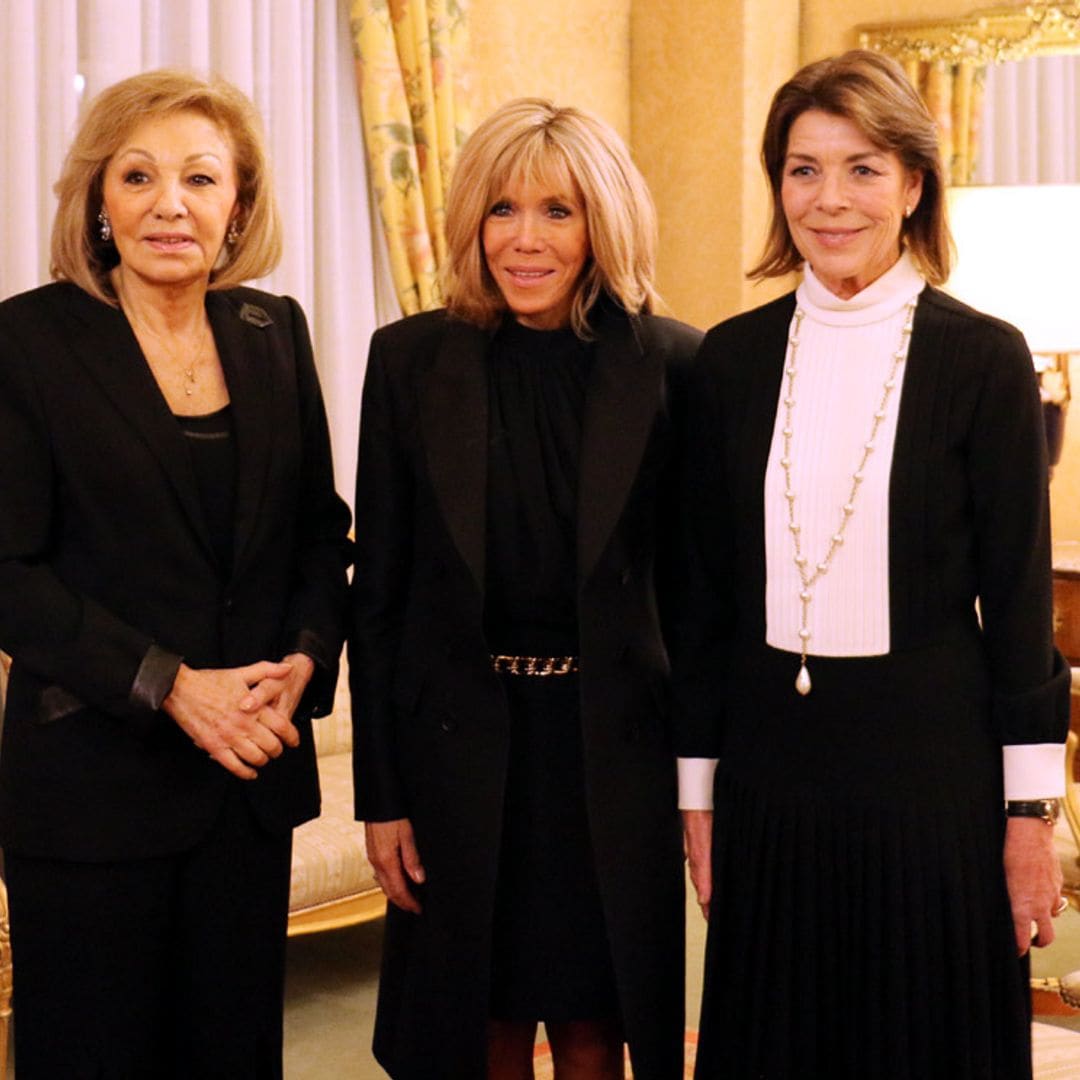 Carolina de Mónaco, Farah Diba y Brigitte Macron, cumbre histórica en París