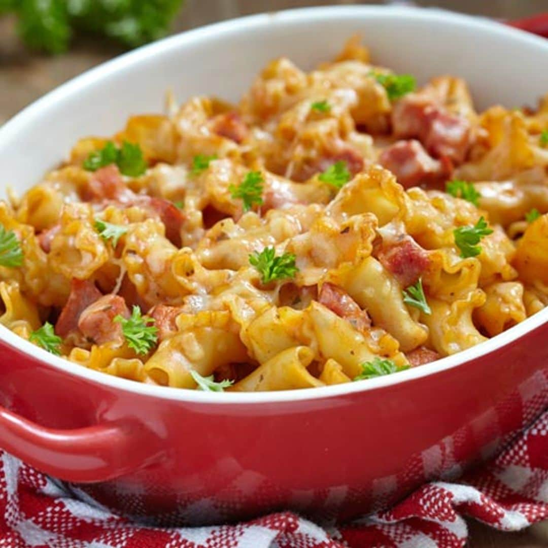 Macarrones gratinados a los dos quesos