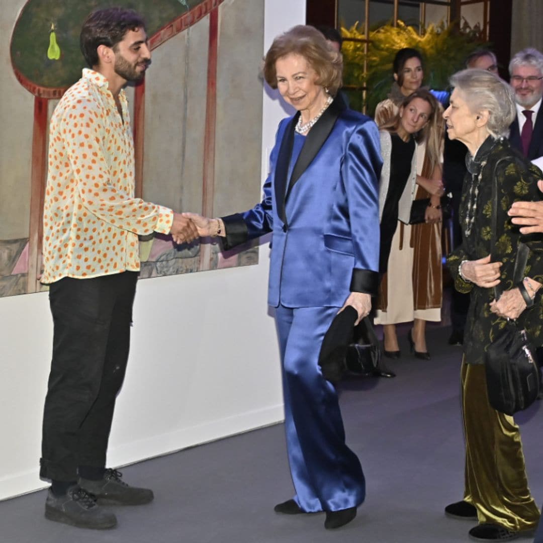 La reina Sofía, acompañada de Irene de Grecia, en los Premios BMW de Pintura en Madrid