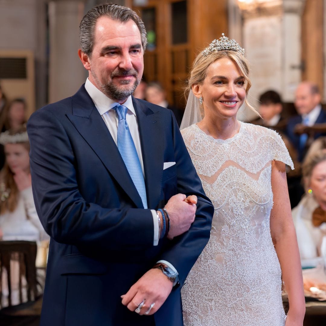 Nicolás de Grecia y Chrysi, muy felices, en su boda