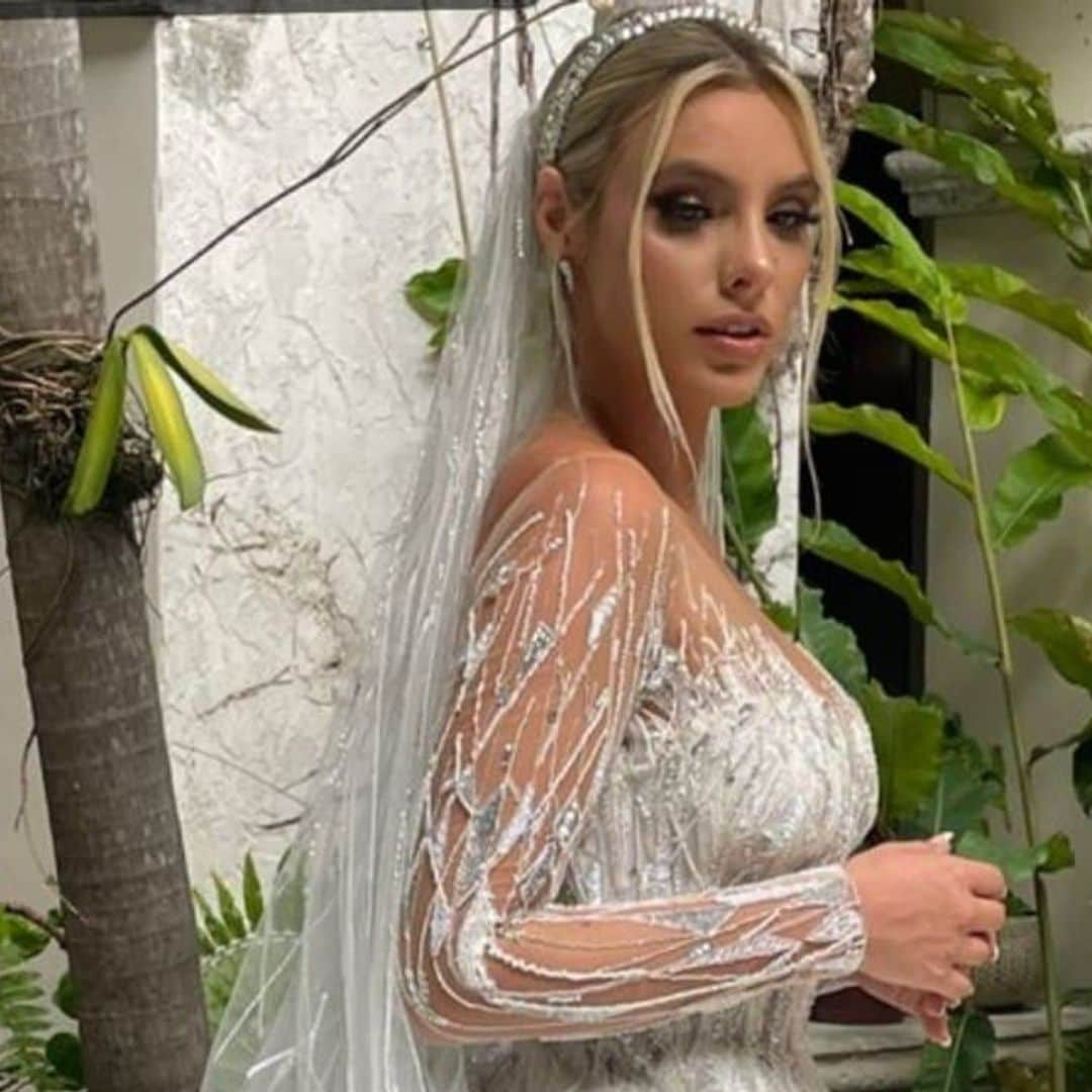 Los detalles del espectacular vestido de novia con el que Lele Pons ha caminado al altar