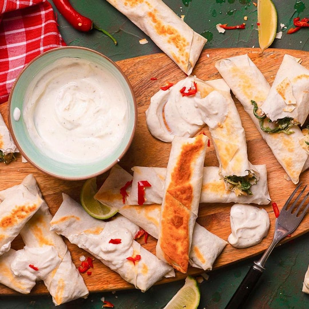 Saquitos de pasta filo con lentejas, espinacas y queso