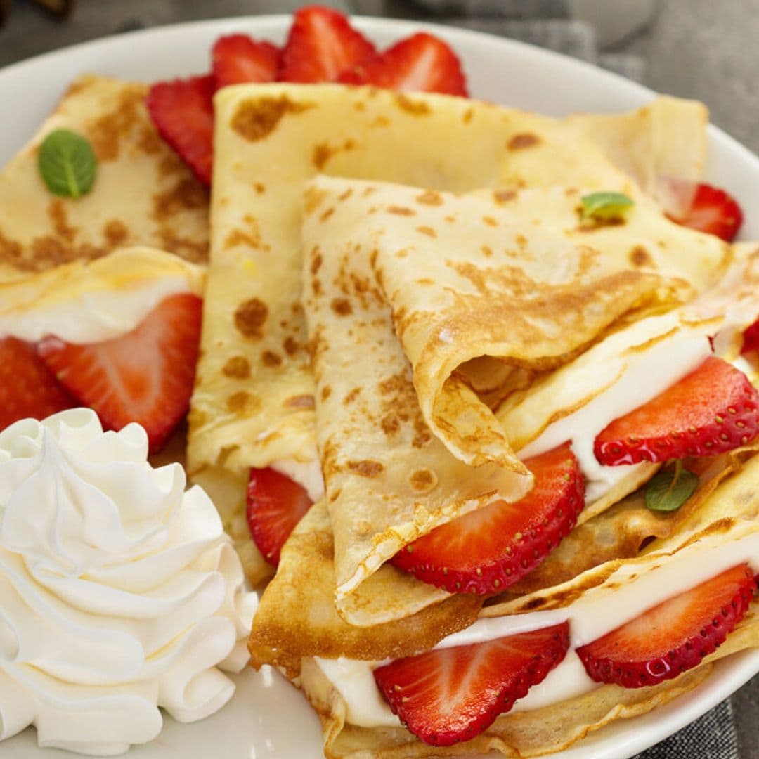 Crepes de queso crema y fresas