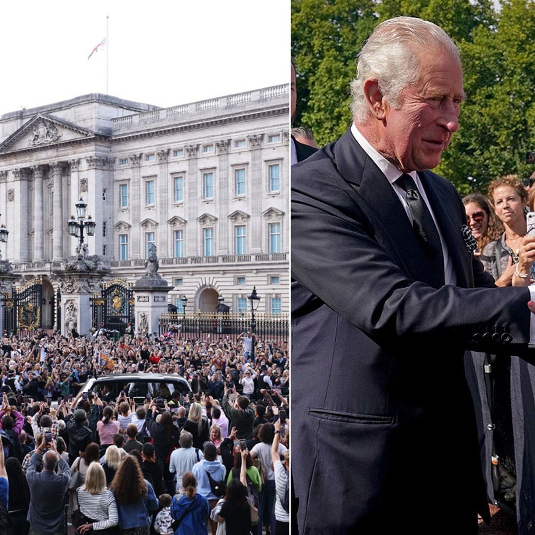 Los reyes Carlos y Camilla reciben el cariño de los británicos a las puertas del Palacio de Buckingham