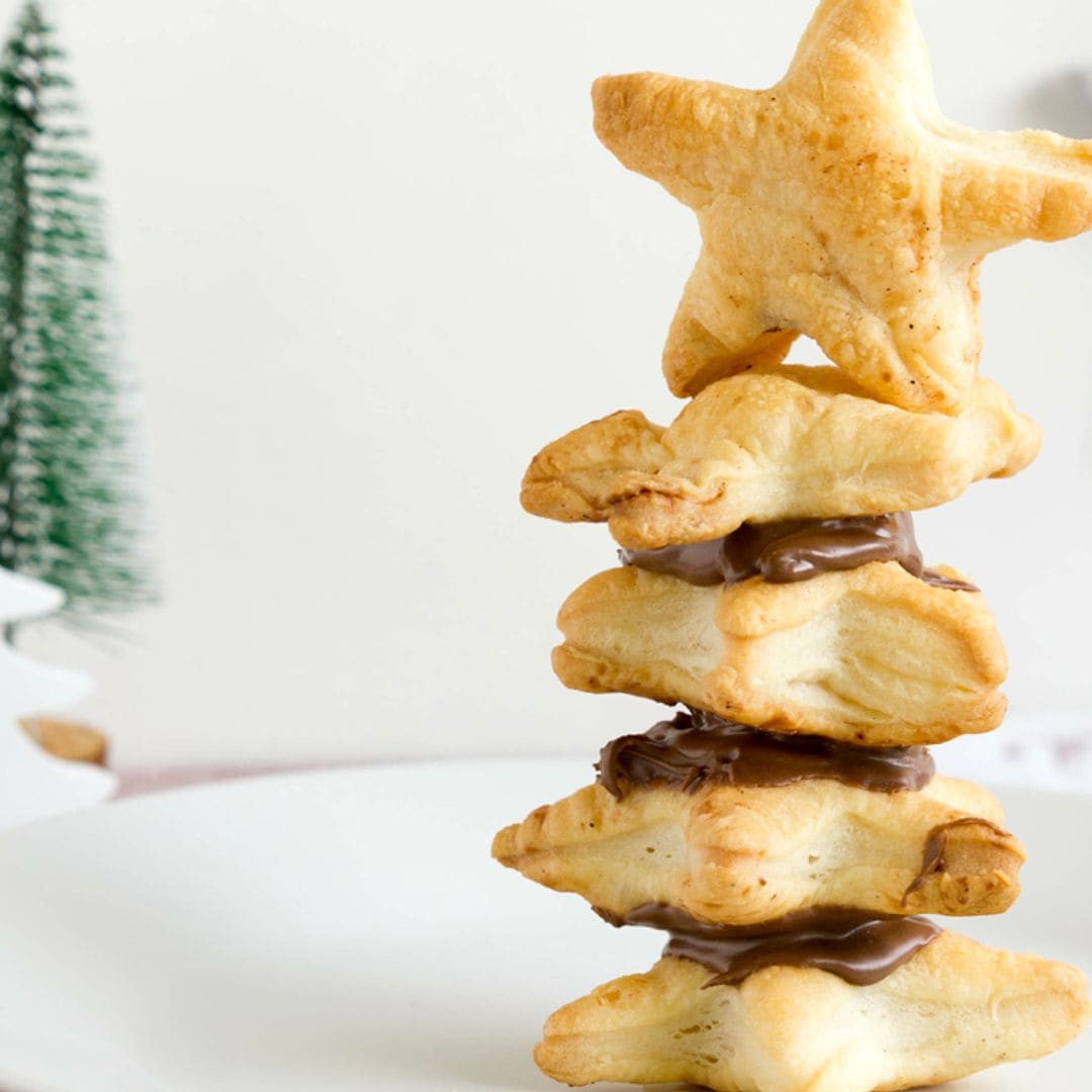 Estrellitas de hojaldre con crema de chocolate