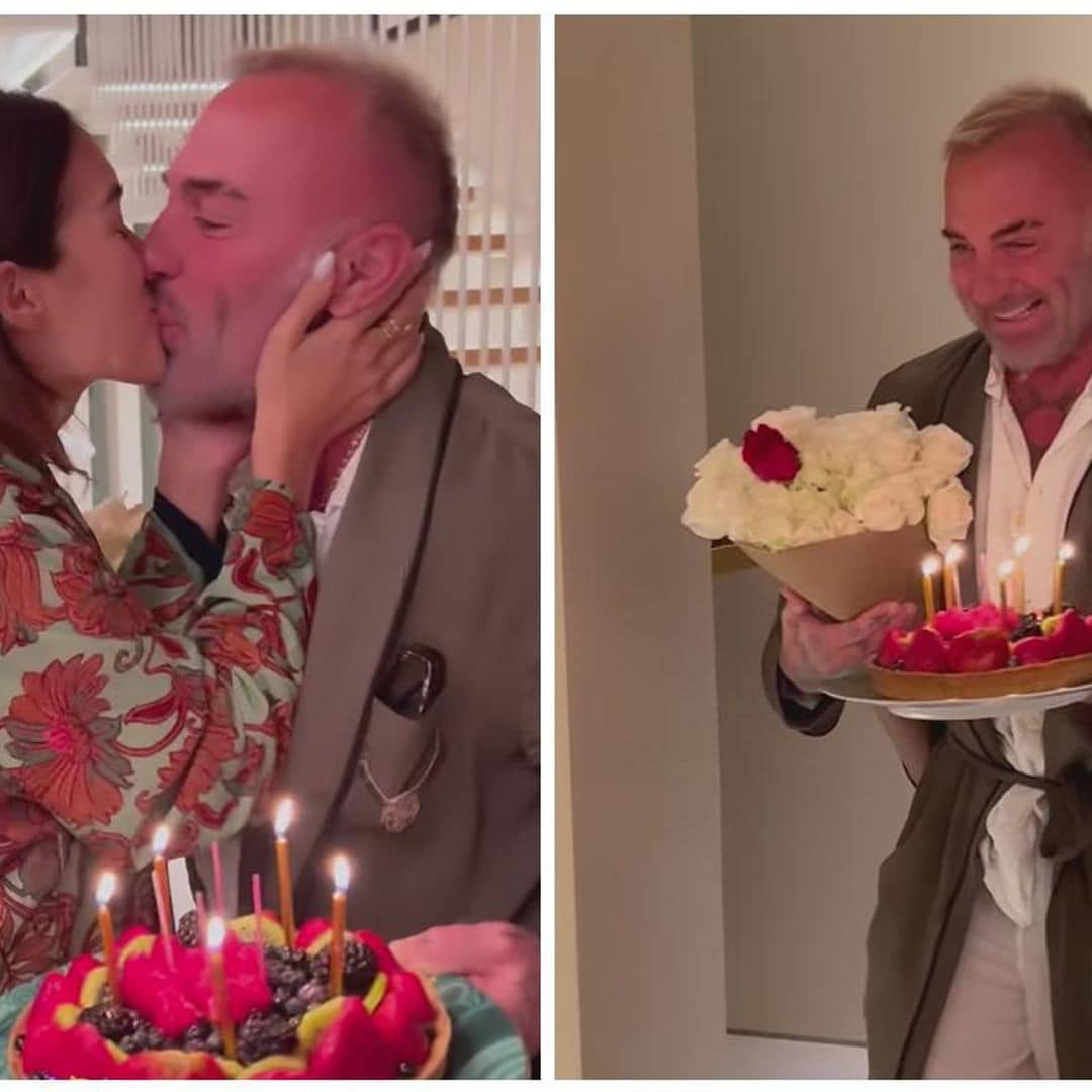 Enamorado y en pijama, así sorprendió Gianluca Vacchi a Sharon Fonseca por su cumpleaños