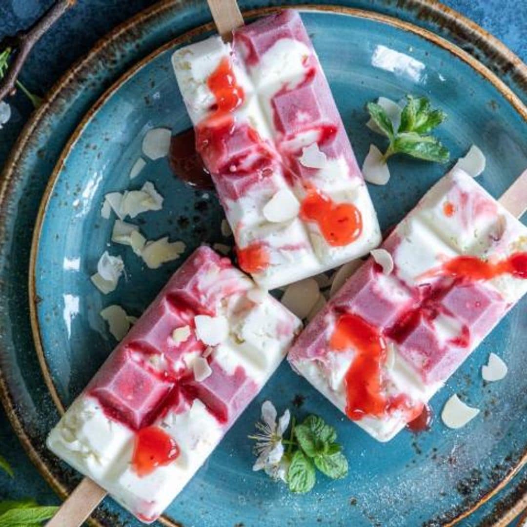 Helado de mascarpone y fresa