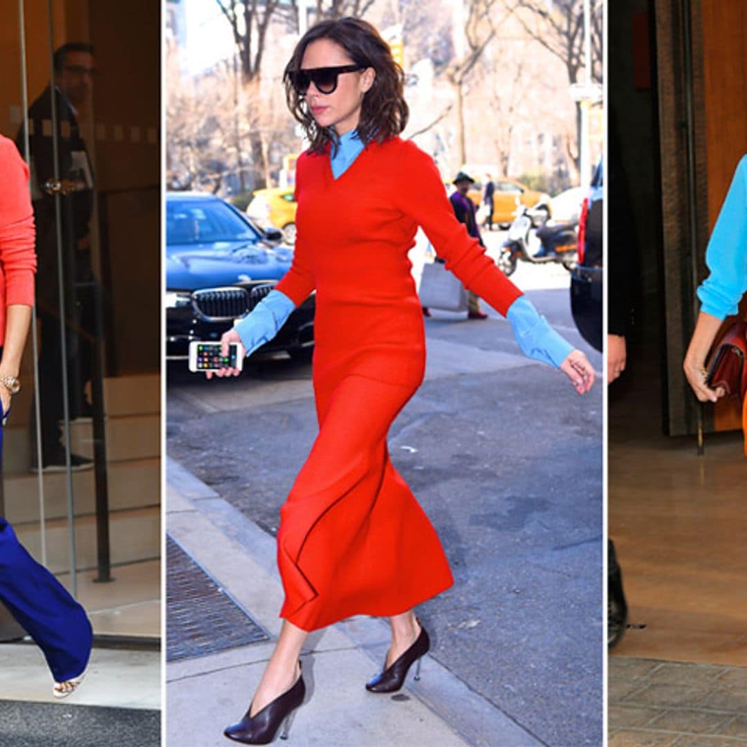 Victoria Beckham, en 4 'combos' de color perfectos (¡atrévete con ellos!)