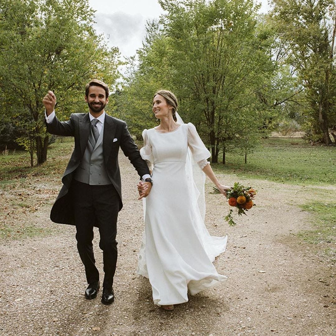 La boda en Madrid de Gabriela, la novia del vestido con cola de camelias