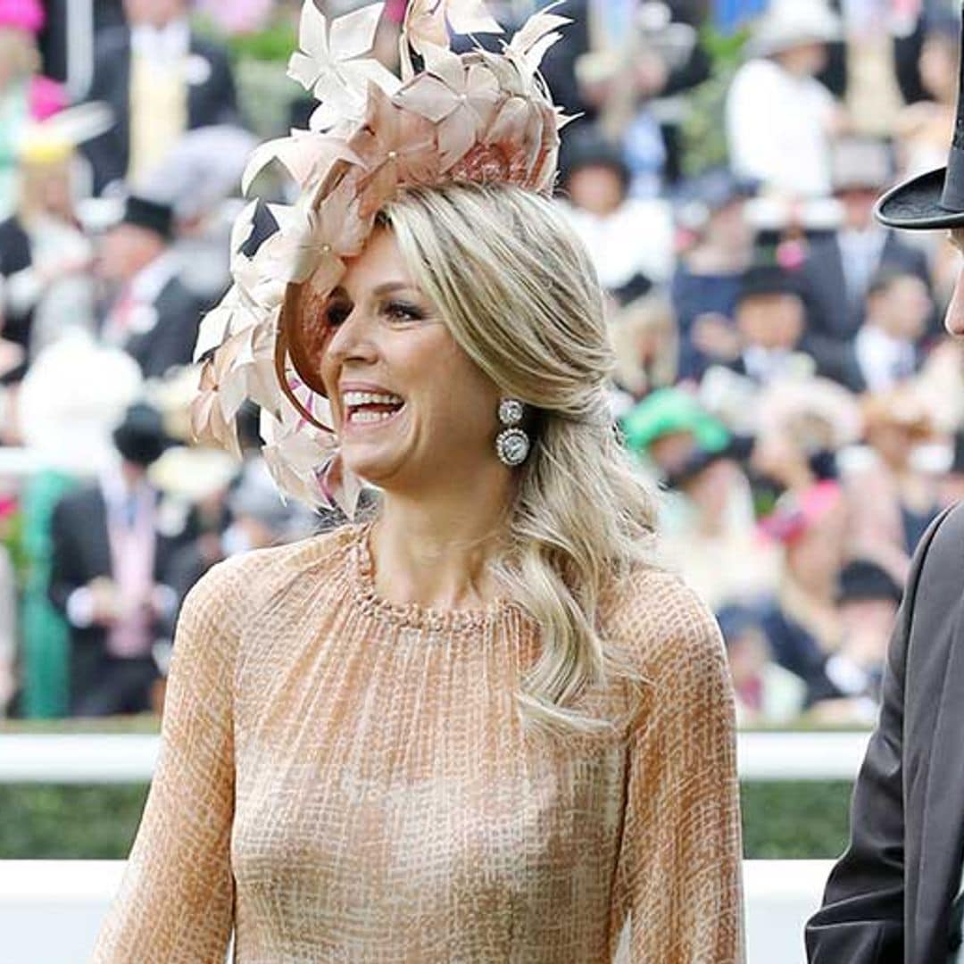 La reina Máxima gana las apuestas de estilo con su sombrero en Royal Ascot