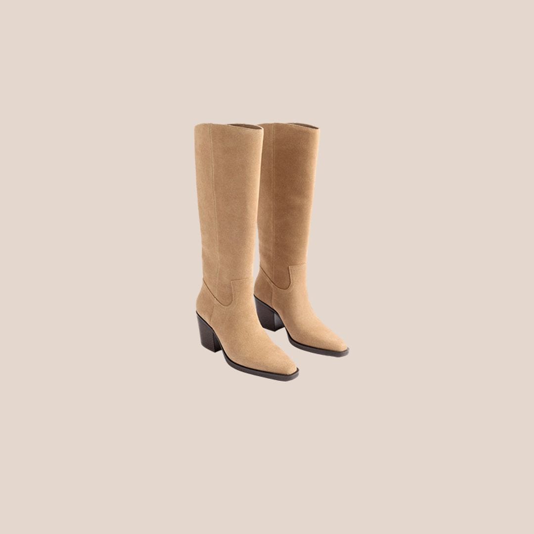 botas de ante beige