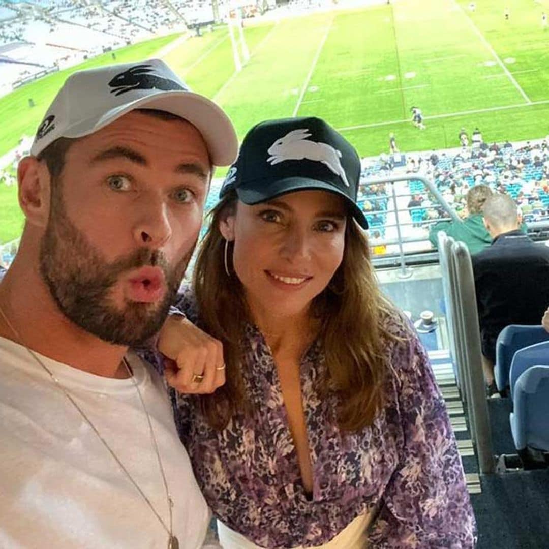 Elsa Pataky y Chris Hemsworth, complicidad y diversión en el rugby con otras estrellas de Hollywood