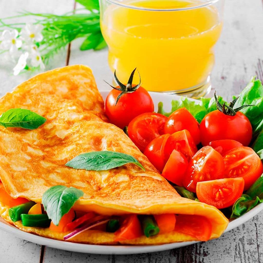 Tortilla vegetal con tomates cherry