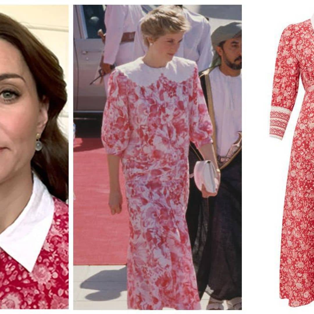 Estampado y de cuello contrastante: el vestido con el que Kate Middleton rinde homenaje a Lady Di