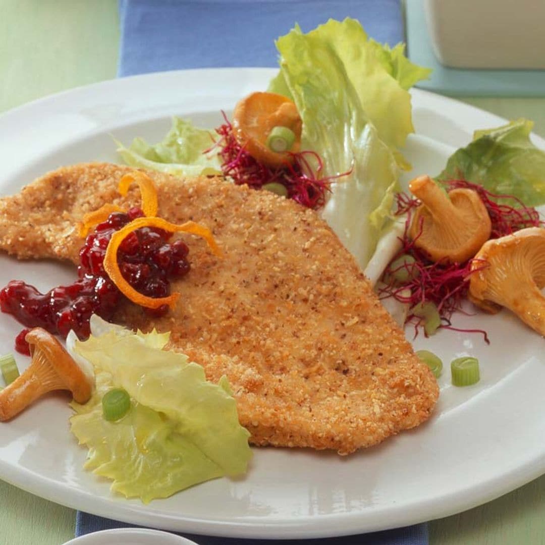 Escalope de pavo con setas