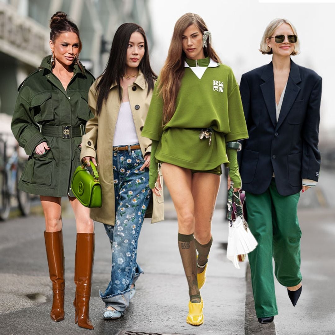 12 looks con prendas y accesorios en verde, el color más FASHION de la primavera 2025