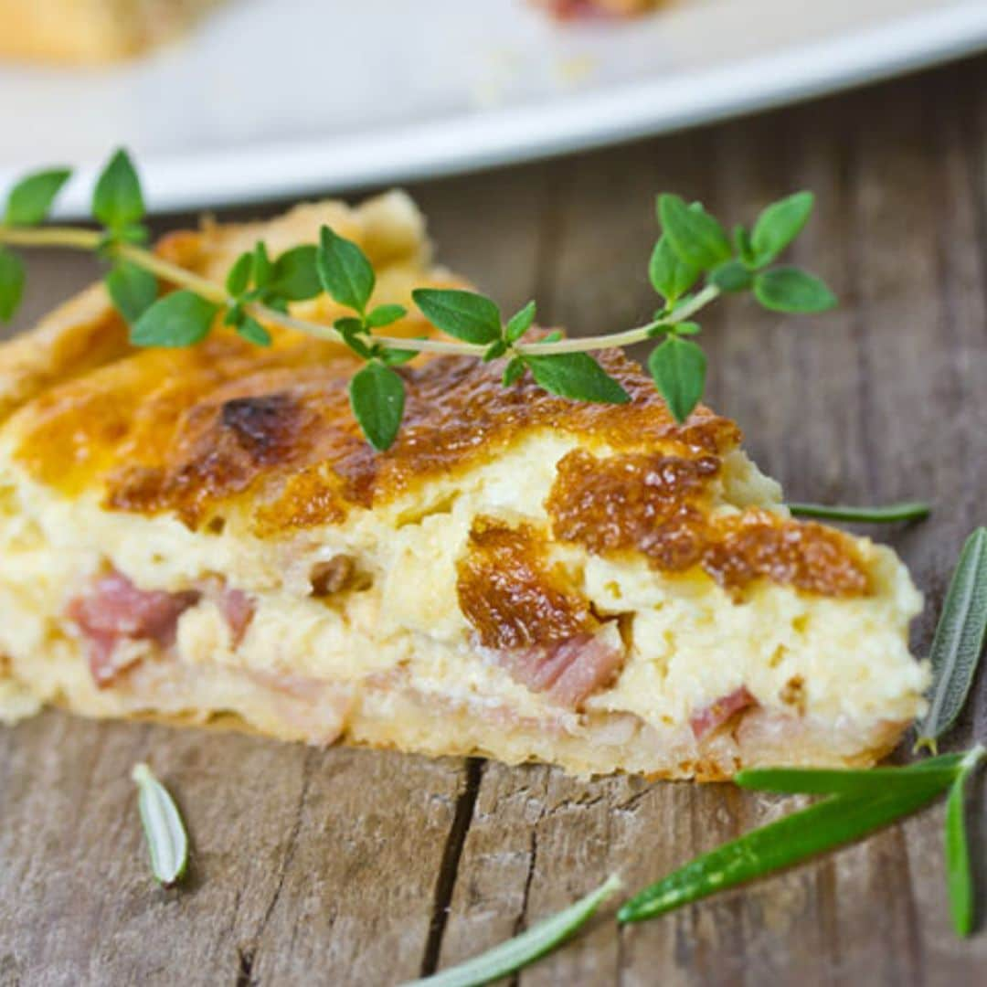 'Quiche' de beicon y queso Gruyer