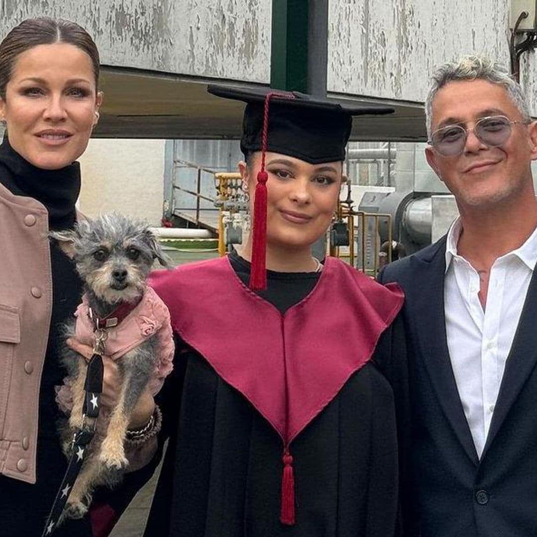 Alejandro Sanz y su ex, Jaydy Michel, juntos en la graduación de su hija Manuela