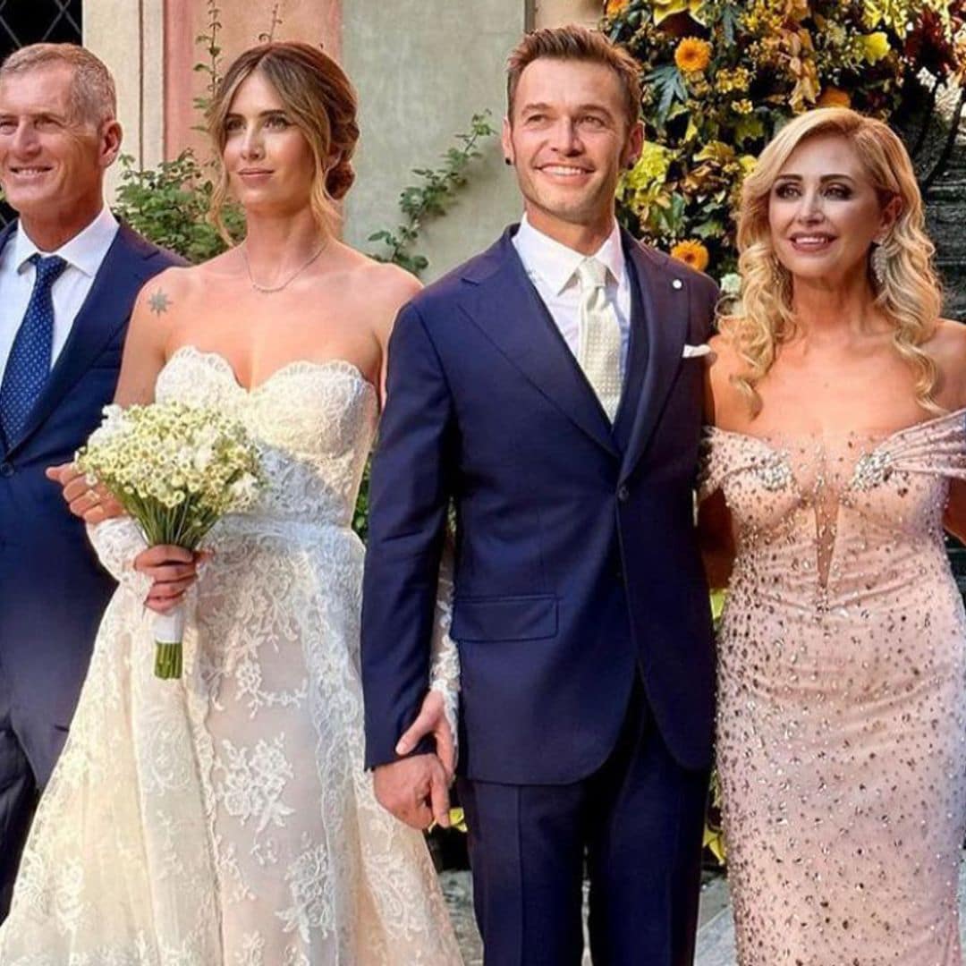 El vestido de encaje floral y guantes largos de Francesca Ferragni en su romántica boda italiana