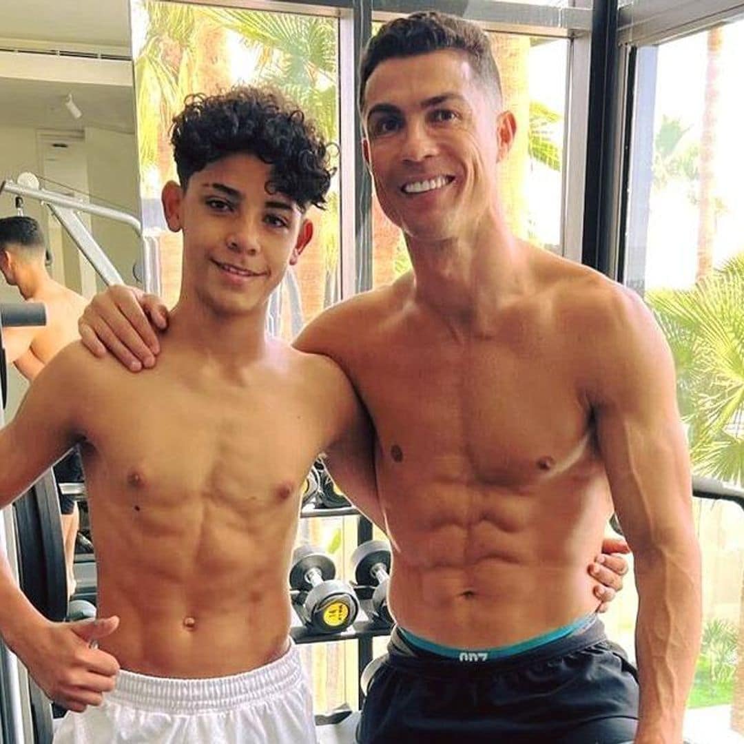 Cristiano Ronaldo tiene en su hijo Junior al mejor compañero de gimnasio