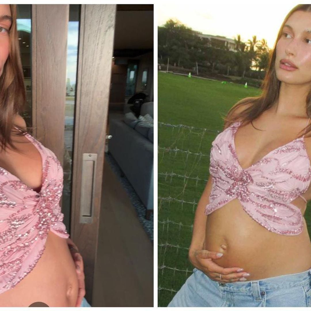 Con nuevas fotos, Hailey Bieber muestra su pancita de embarazo en todo su esplendor