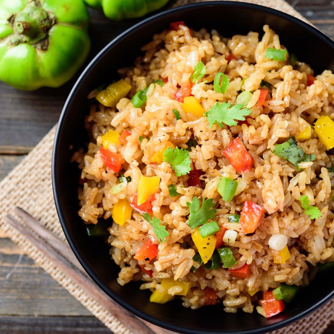 Arroz salteado con verduras