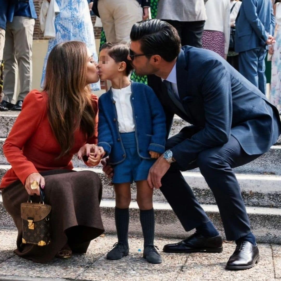 Paula Echevarría y Miguel Torres en el bautizo de su sobrino