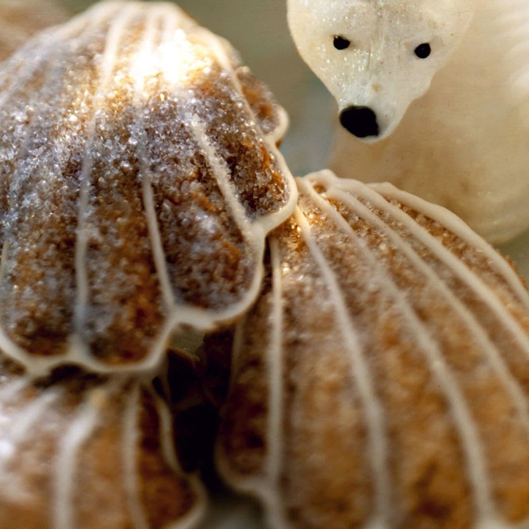 Conchitas de avellana con corazón de chocolate blanco