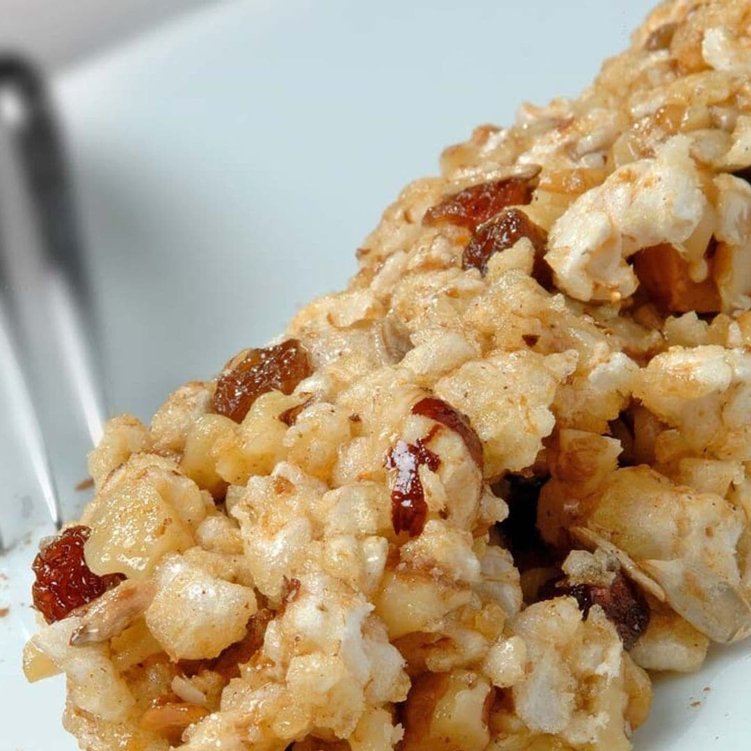 Barritas de arroz con almendras y pasas