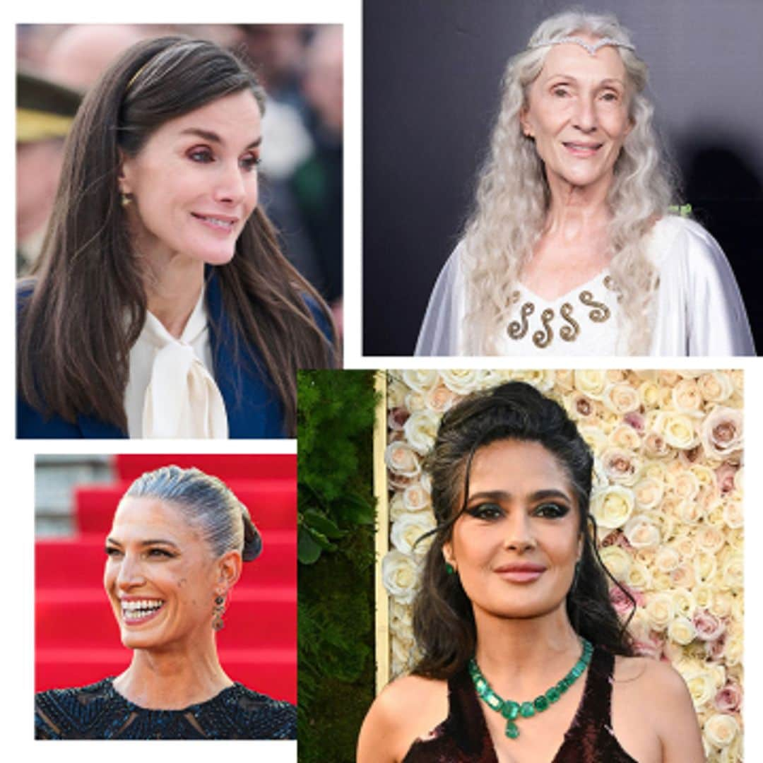 El poder de las canas: de Salma Hayek a la reina Letizia