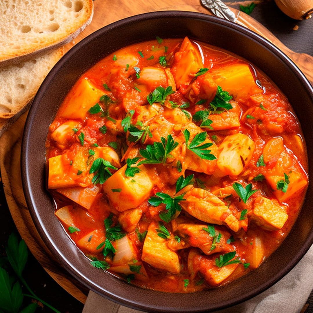 Guiso de bonito con patatas  y tomate