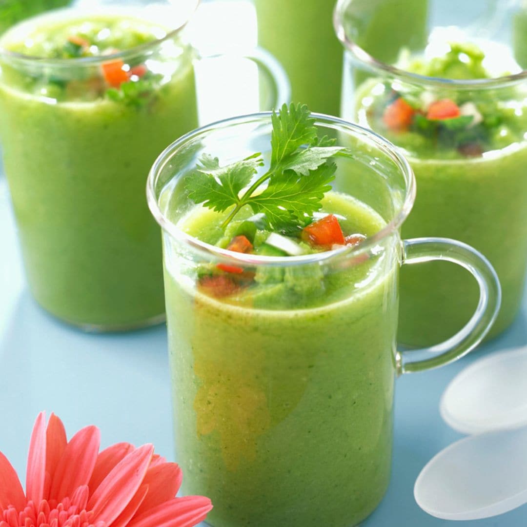 Gazpacho verde con pepino y espinacas