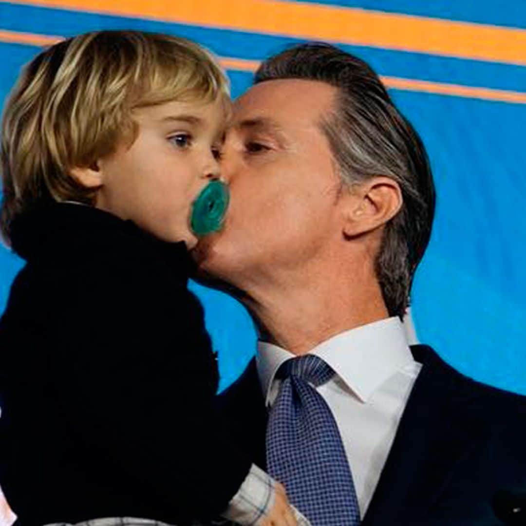 Así fue como este niñito interrumpió a su papá en su primer discurso como gobernador de California