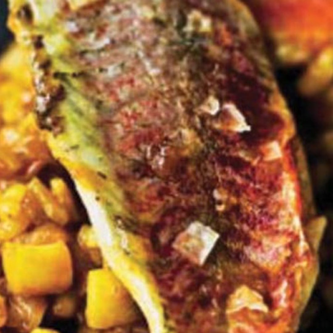 Arroz meloso de salmonete y calamar