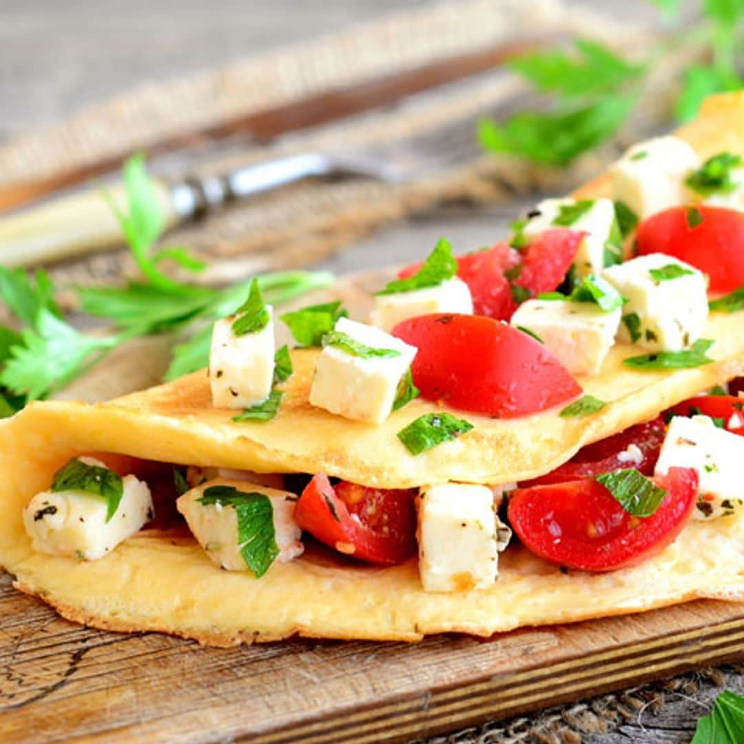 Tortilla con menta y queso feta