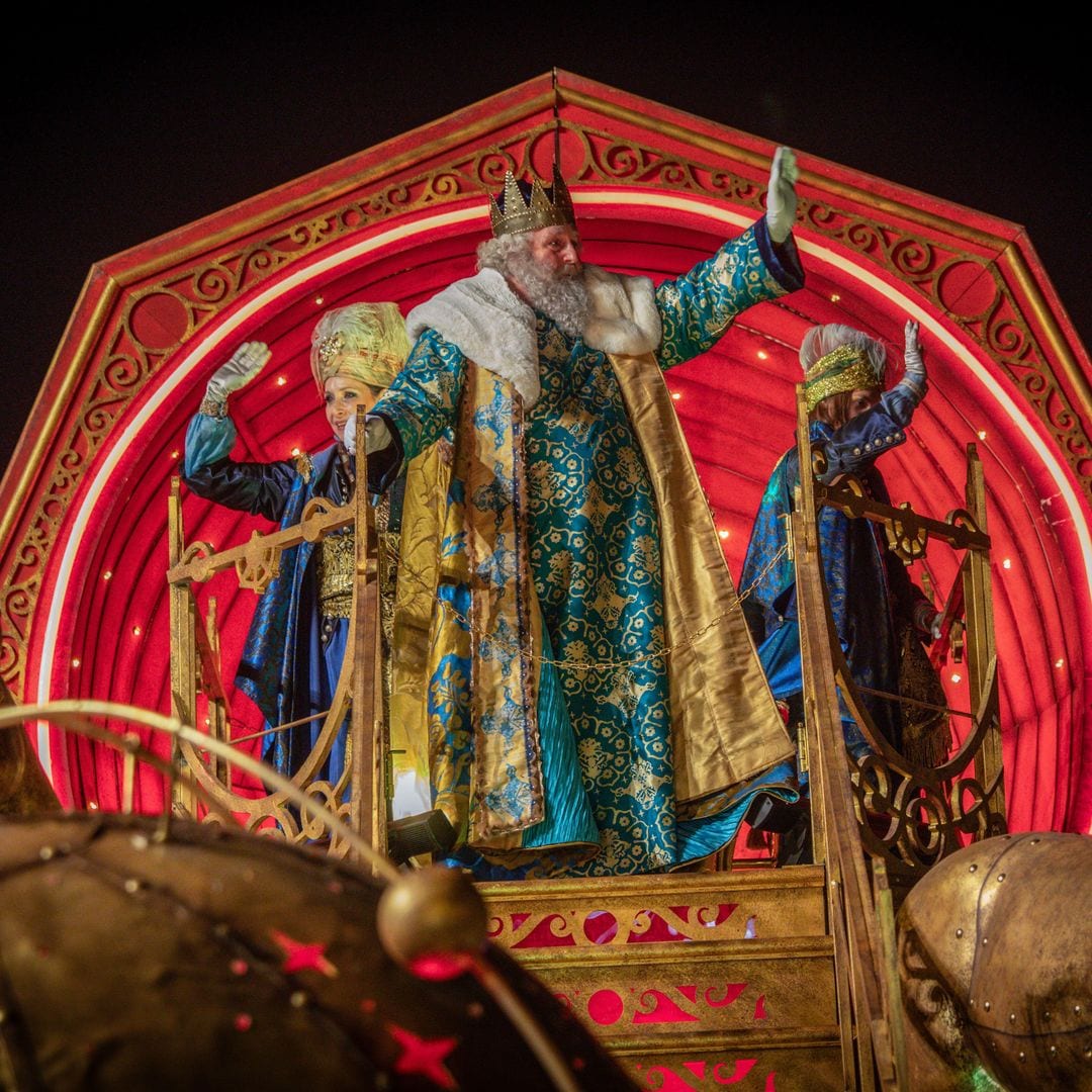 Carroza del rey Gaspar en la cabalgata de Madrid.